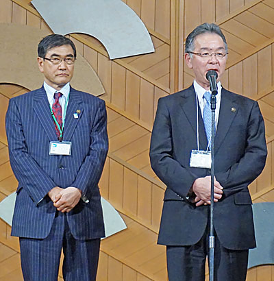 あわら市・橋本市長(右)と勝山市・山岸市長