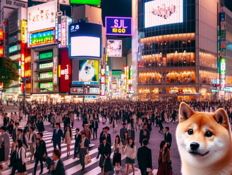 渋谷スクランブル交差点とハチ公