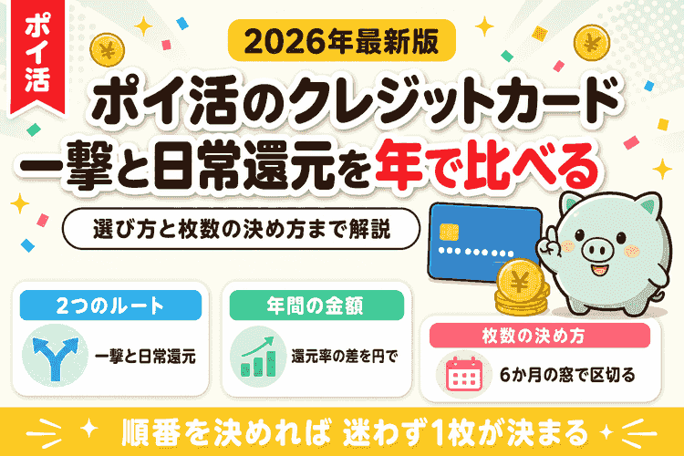 ポイ活のクレジットカードは何で決まる？一撃と日常還元を年間の金額で比べる
