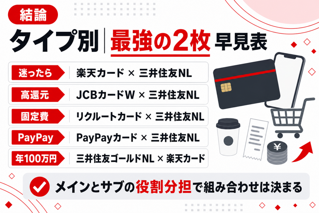 タイプ別のおすすめ組み合わせをまとめた早見表