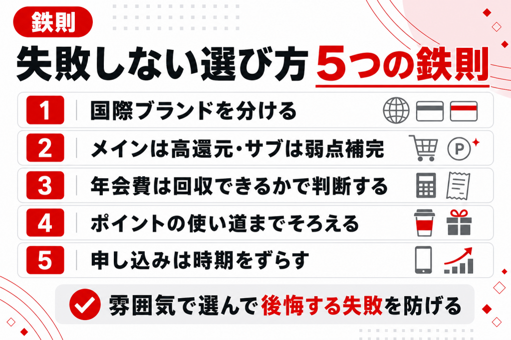 選び方の5つの鉄則をまとめた図