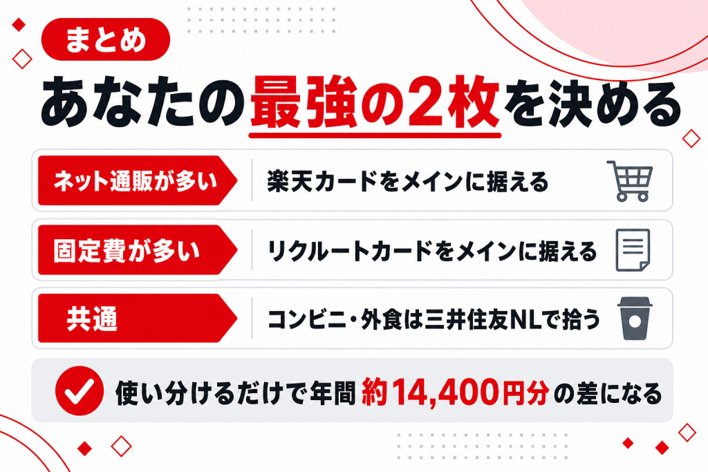 自分に合う組み合わせを選ぶ手順の要約図