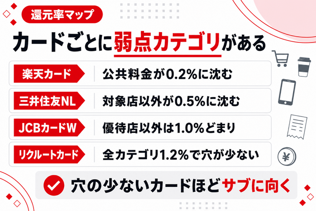 支払いカテゴリ別の還元率マップ