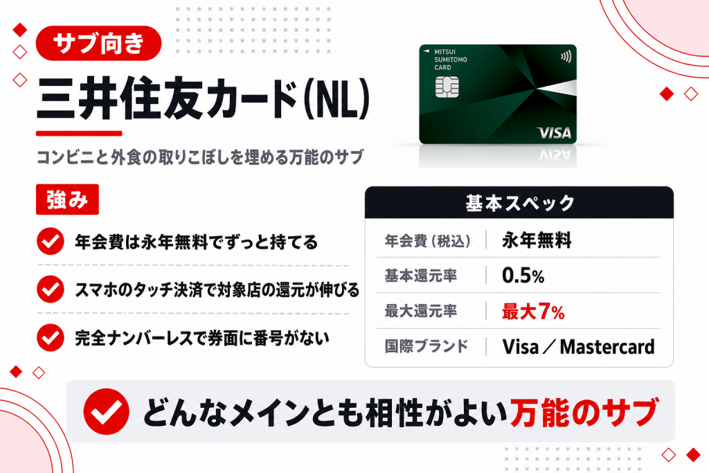 三井住友カード（NL）の特徴と還元率の要約図