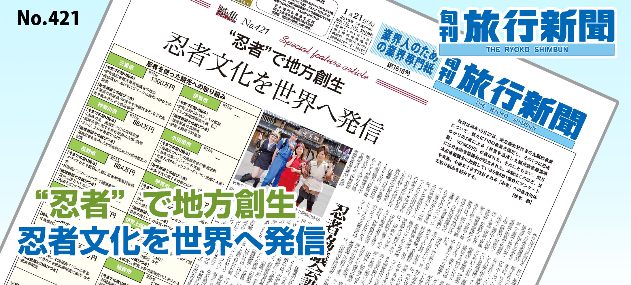 No.421　“忍者”で地方創生、忍者文化を世界へ発信