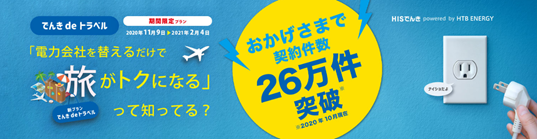 HISとHTBエナジー、電気代の割引額を旅行クーポンで還元　旅行代金の充当で利用増はかる
