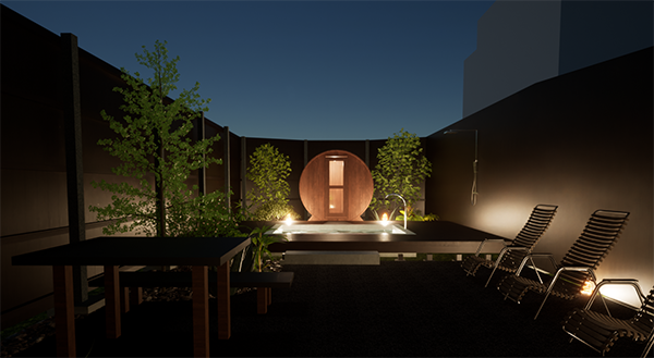 ホテルふじにプライベートアウトドアサウナ　5月下旬にグランドオープン