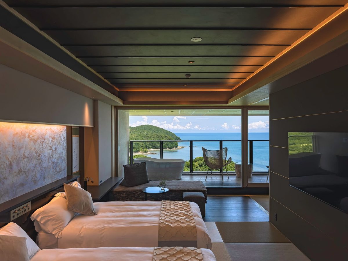 旅荘海の蝶、白蝶館の最上階を改装　天空の露天風呂付ルームに